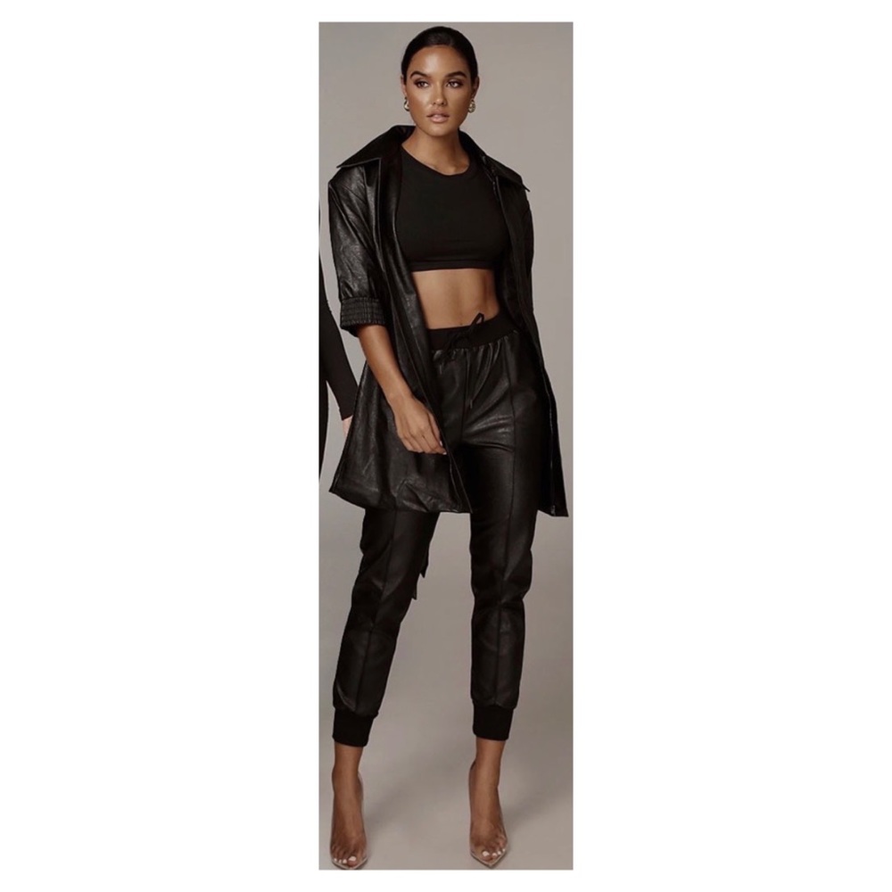 Black Jendaya Faux Leather Dress